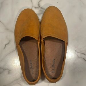 LLBean leather lakeside slipons yellow